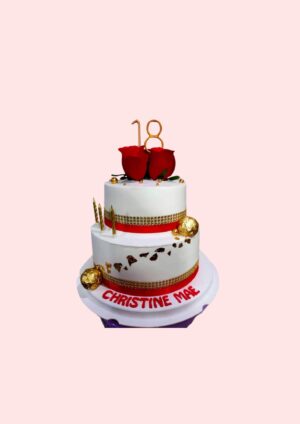 Golden Rose Debut Cake